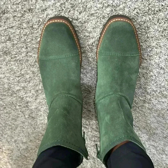 Naturalizer “Wylie” Green Suede Wedge Platform Ankle Boots Size 7 - Picture 8 of 9